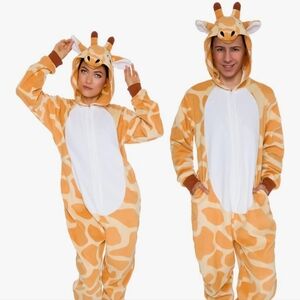 2x Adult Giraffe Onesie Halloween Costumes or Pajamas